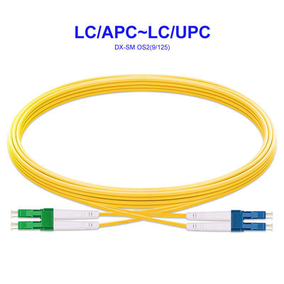 Optik Fiber Kablo LC / APC'den LC / UPC'ye Tek Modlu Çift Çekirdekli Taşıyıcı Sınıfı OS2 Pigtail Özelleştirmesi
